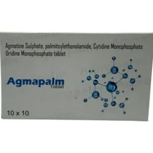 Agmapalm Tablets Agmatine Sulphate Palmitoylethanolamide carton by Dhanshikha Medicare