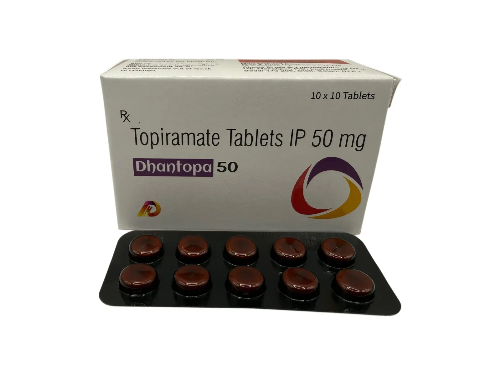 Dhantopa 50 carton with strip Topiramate 50mg tablets
