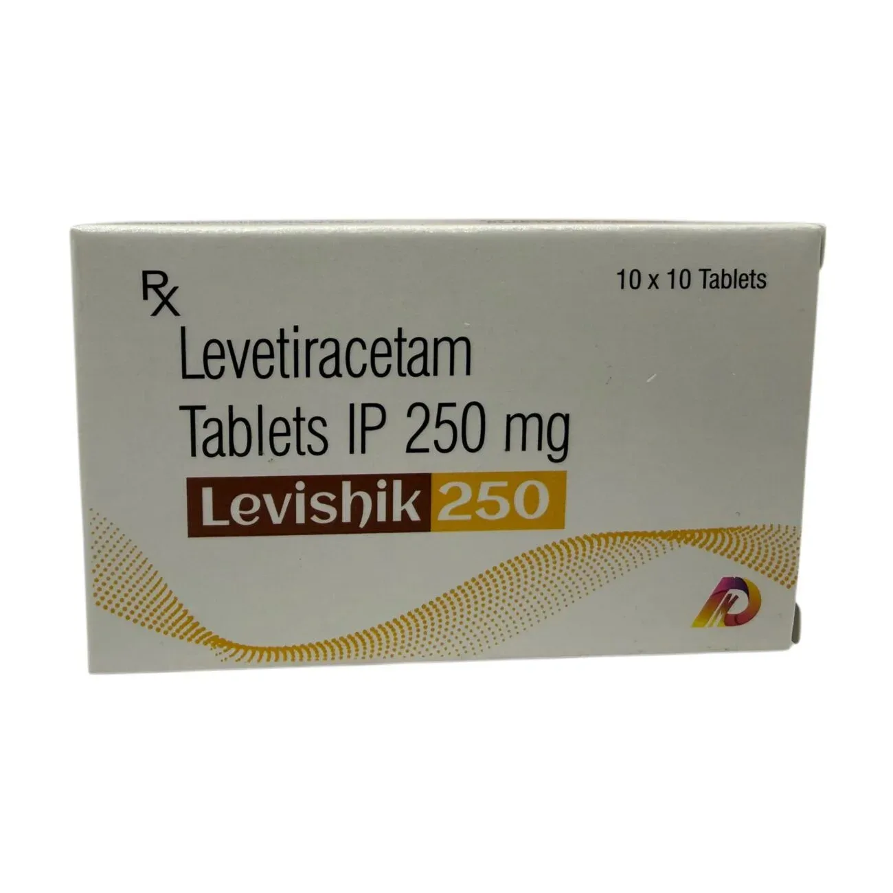 Levishik 250 Levetiracetam 250mg tablets carton by Dhanshikha Medicare