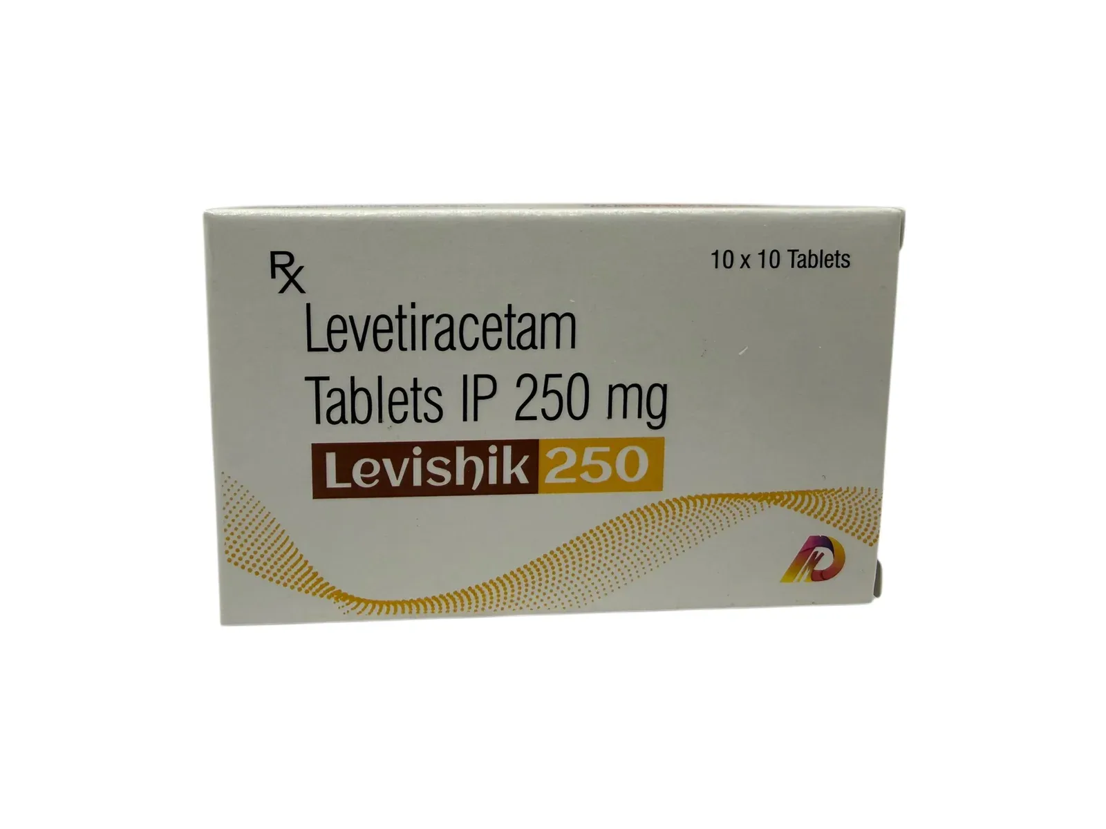 Levishik 250 Levetiracetam 250mg tablets carton by Dhanshikha Medicare