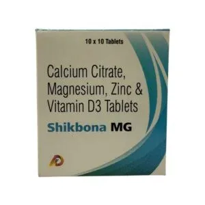 Shikbona MG Calcium Citrate Magnesium Zinc Vitamin D3 tablets carton